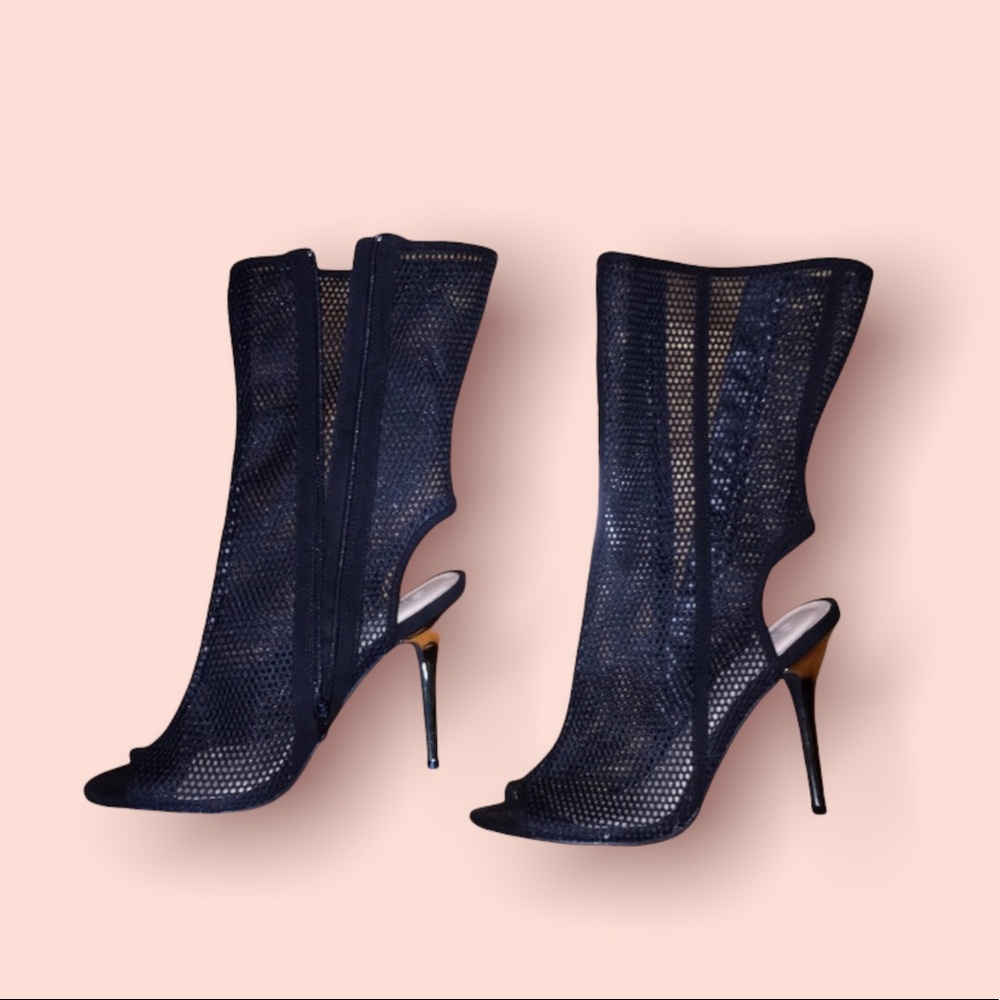Forever 21 Black Boot with Gold Heel